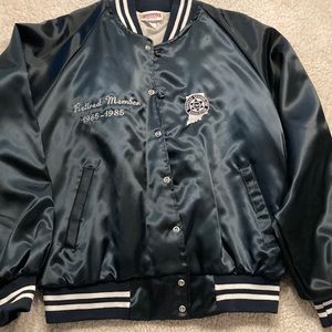 Vintage Hartwell Satin button up jacket Navy Blue 80’s/90’s